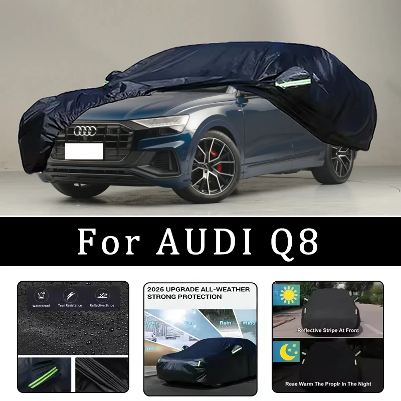 

Чехлы для автомобилей AUDI Q8: всепогодные, водонепроницаемые, пылезащитные, с защитой от солнца, дождя и снега, из плотной ткани Оксфорд, полный комплект автомобильных аксессуаров