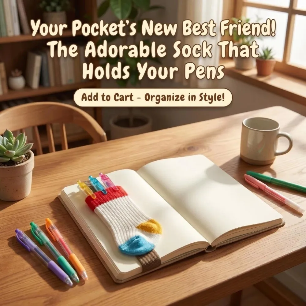 Portable Elastic Pencil Pouch With Ruler Sock Shape Pen Bag Retro Japanese Stationery Style Notebook Band School Office Gift