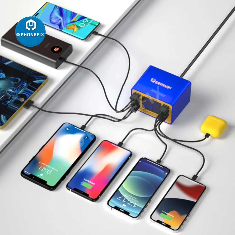 Caricabatterie super veloce MECCANICO V-Power 8PRO 8porte con porta ricarica USB QC3.0 PD 100W 155W Stazione ricarica desktop USB ad alta potenza Interfacce multiple ricarica rapida telefoni cellulari Ipad Smart Watch