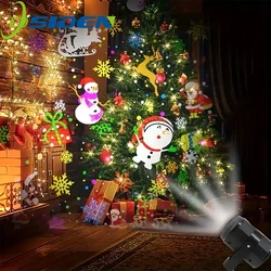 LED Christmas Projection Light 16 Pattern Christmas Decoration Lighting Atmosphere Light Carnival Halloween Parties Decoration