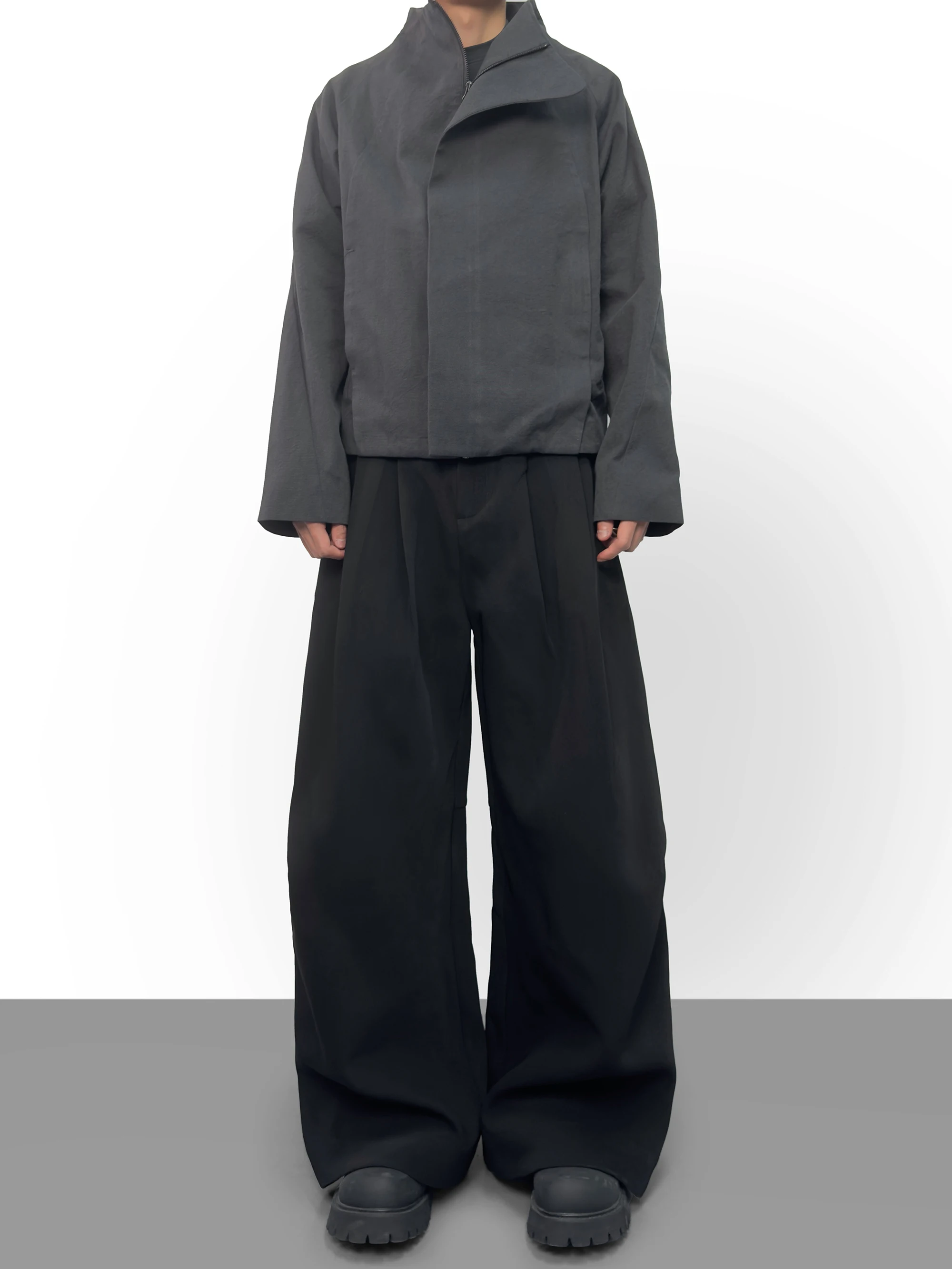 パンツ BAOVICTO 004/ Pleated Deconstru slacks BAOVICTO 004 Youthful Wideleg Pants Pleated Loose Deconstructed