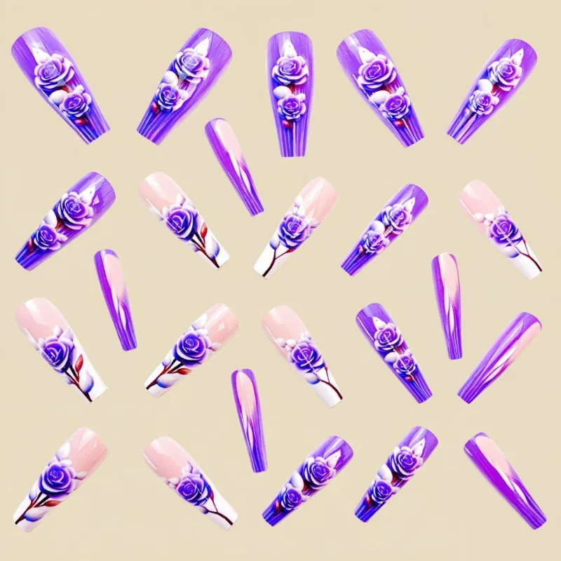 Рисунок 3 - удлиненные ногти пресс на фиолетовые