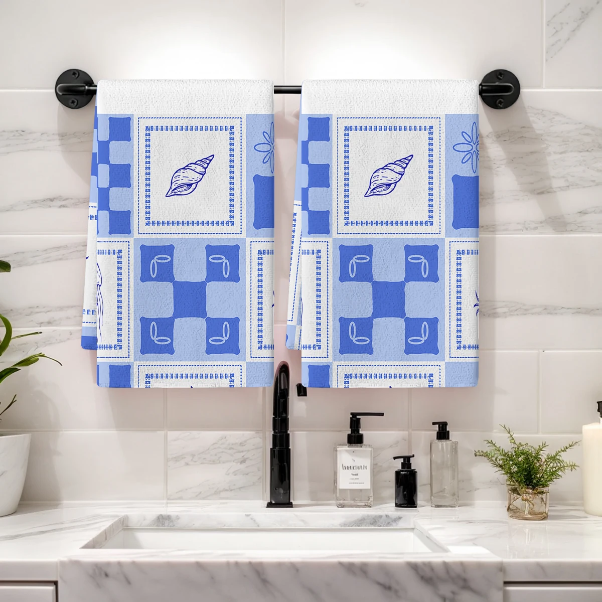 

Салфетка для мытья посуды из полиэстера с морской тематикой - устойчивая к выцветанию, подходит для машинной стирки, высококачественная кухонная салфетка для уборки.