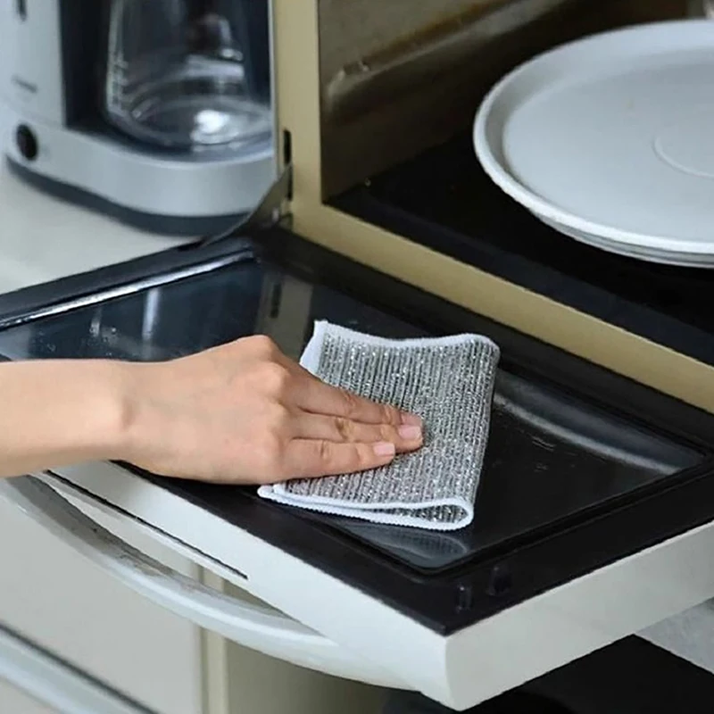 Steel Wire Dishcloth Daily Use Mesh Non-stick Cleaning Cloth Kitchen Stovetop Pots And Pans Stain Removal Cleaning Cloths