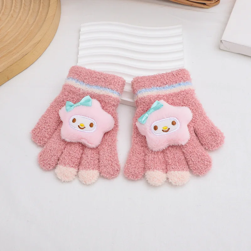 قفازات الخريف والشتاء الكرتون لطيف قفازات دافئة قفازات خمسة أصابع #3