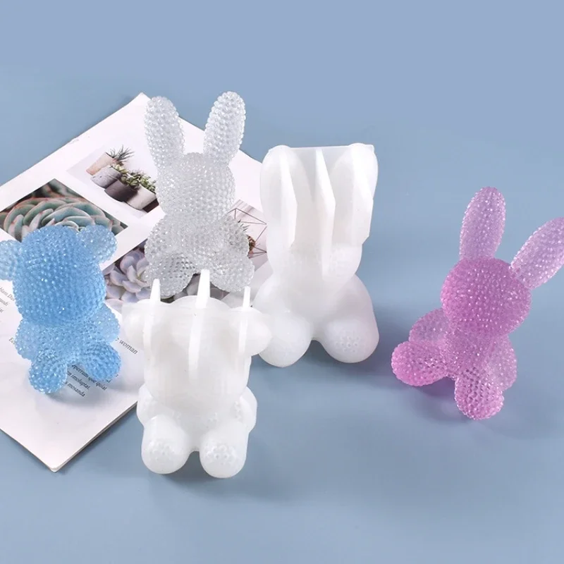 Cute And Cute Three-dimensional Diamond Bear Rabbit Table Silicone Mold DIY Crystal Epoxy Mold