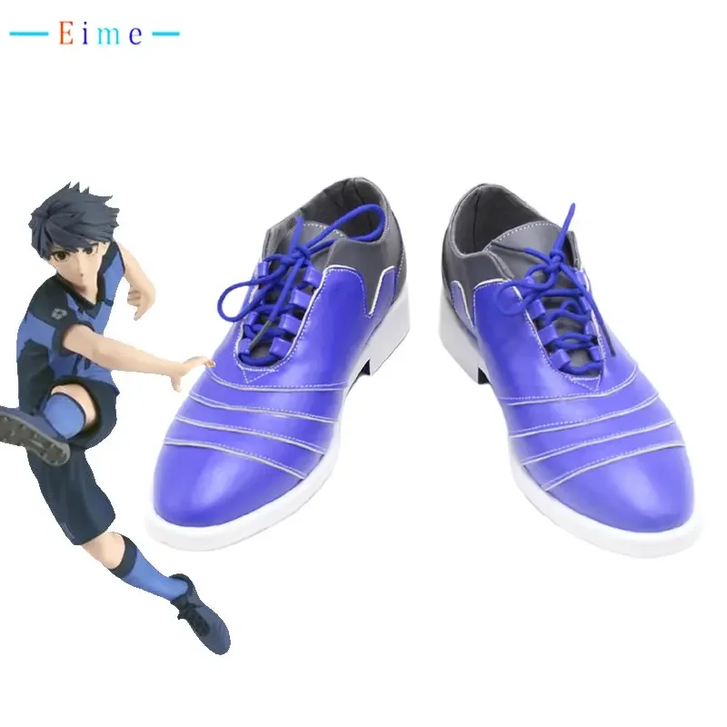 Anime BLUE LOCK Cosplay Shoes Isagi Yoichi Chigiri Hyoma PU Leather Shoes Halloween Carnival Boots Custom Made