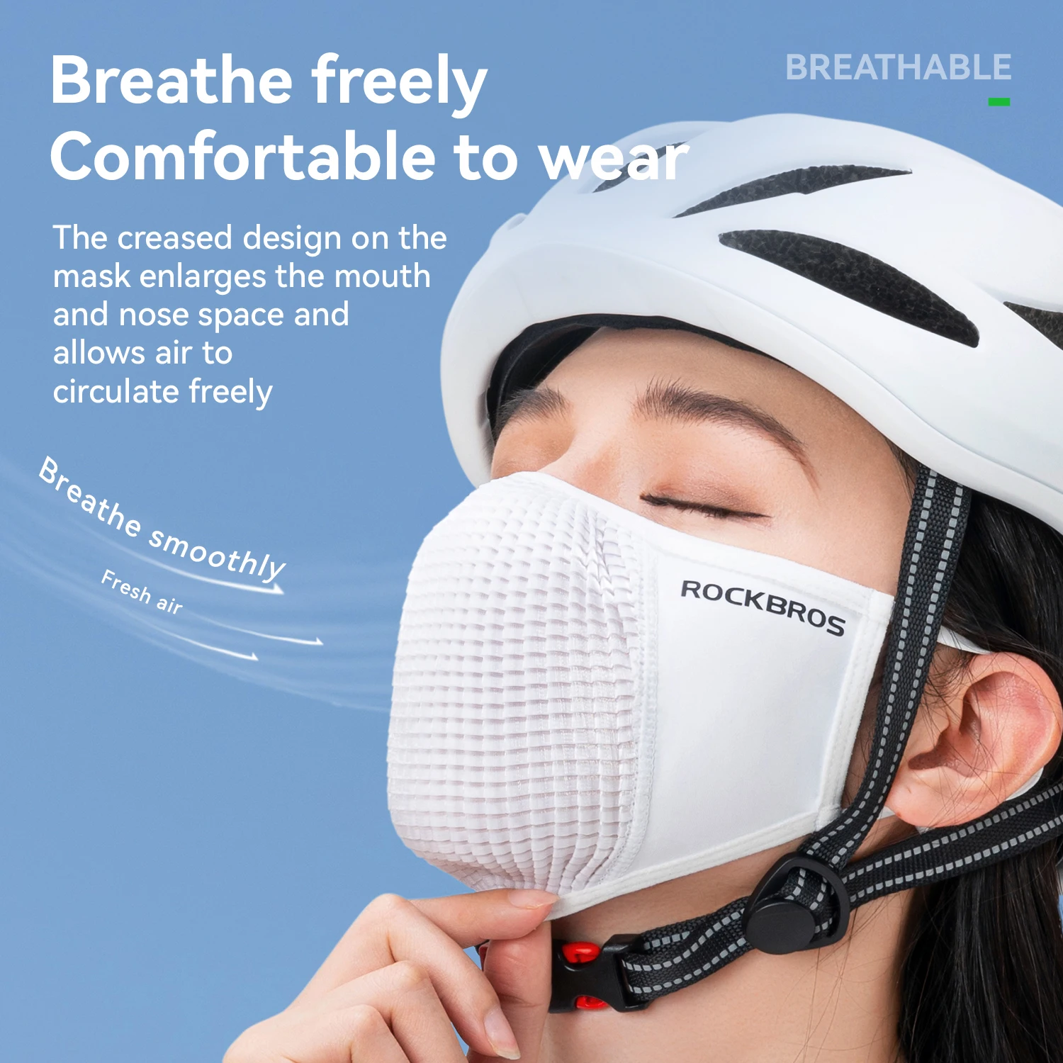 قناع وجه من الحرير الجليدي من ROCKBROS، قناع وجه قابل للغسل وقابل للتعديل لركوب الدراجات بعامل حماية من أشعة الشمس 50+، قناع رياضي للجري قابل للتنفس مريح #3