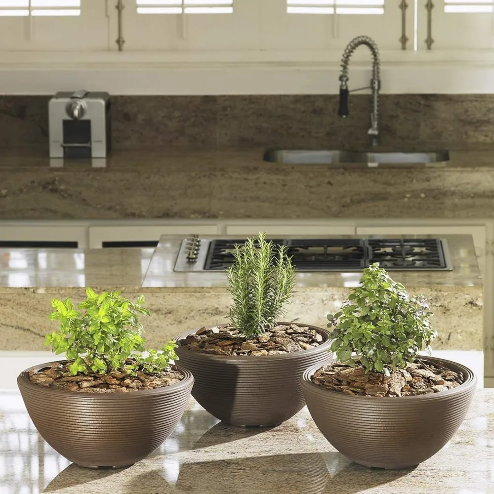 Großer runder flacher Pflanztopf für den Außenbereich für Wassergärten, Bonsai und Sukkulenten – ideal für Gartendekoration und Landschaftsgestaltung