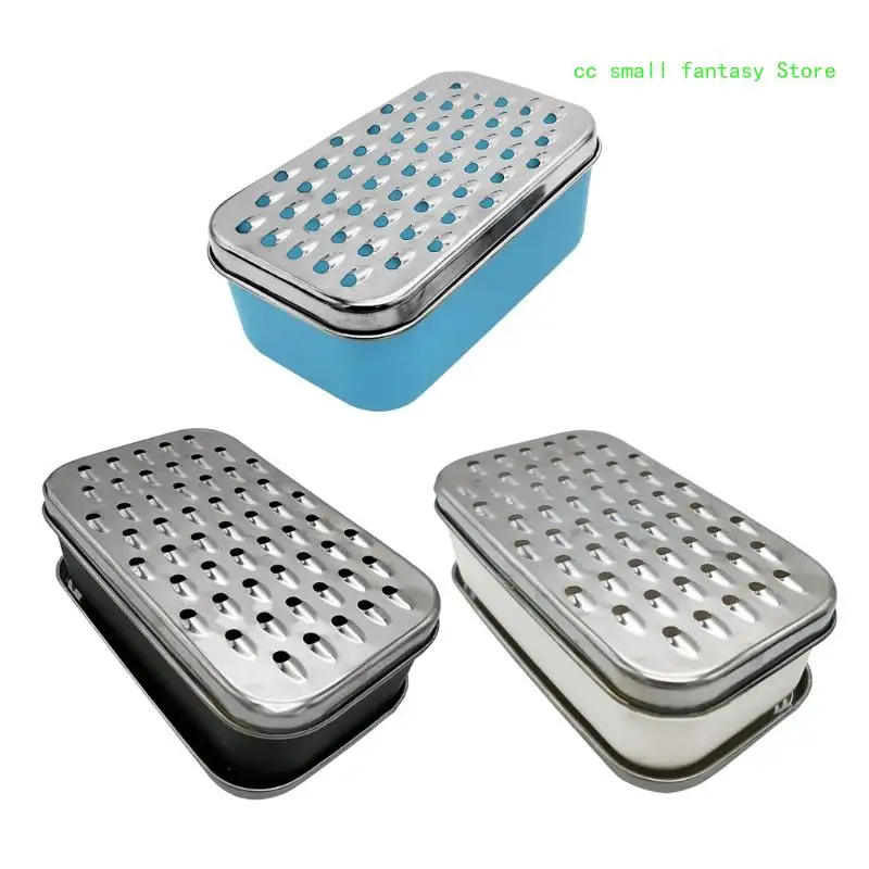 

R3MA Cheese Grater with Saver Container 2 in 1 Fruit Vegetable Chopper Stainless Steel Rectangle Box and Graters