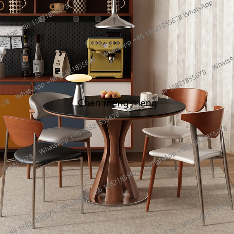 

Mid Century Round Dining Table Small Chairs Wood Designer Dining Table Children Poker Mesas De Comedor Living Room Furniture