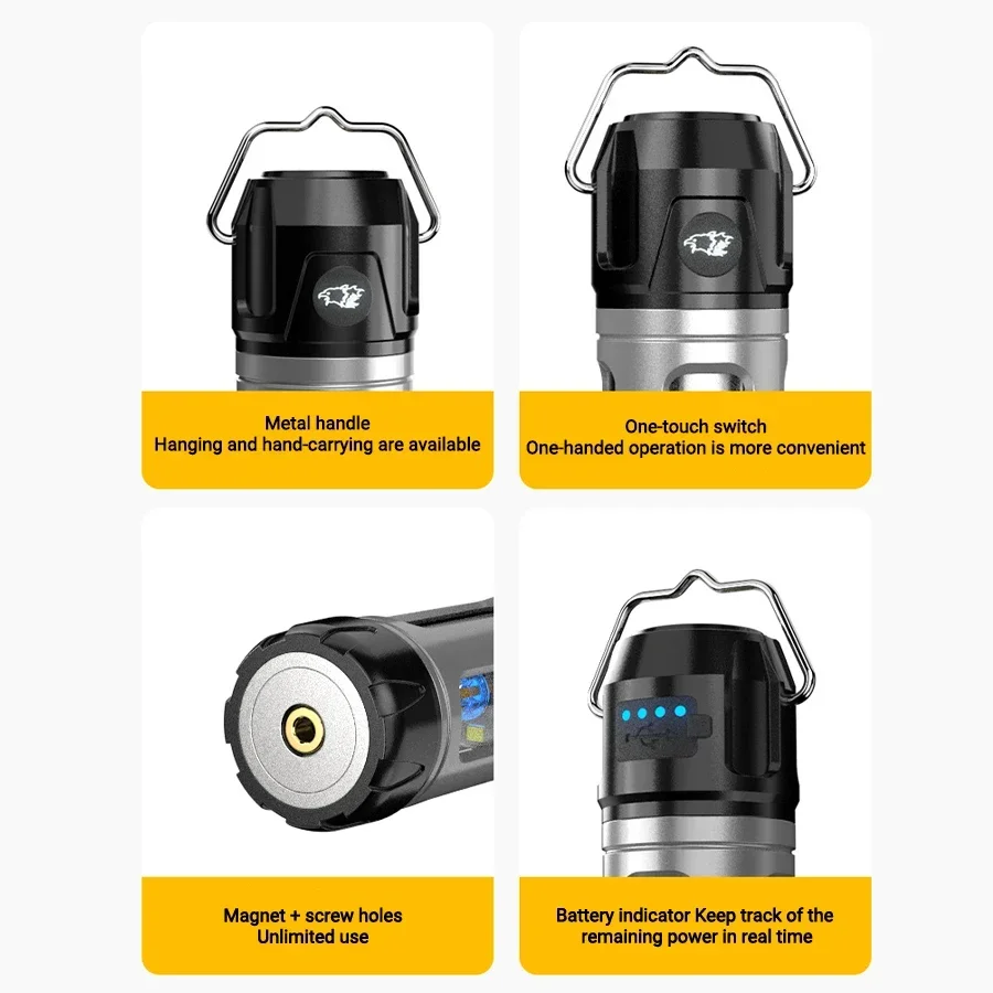 Lanterne de camping K1 – LED lumineuse 1000LM, lumière chaude/froide réglable, crochet et poignée portables pour tente, extérieur, urgence, randonnée