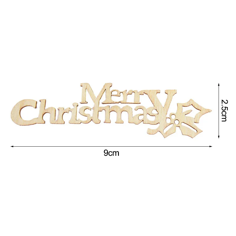 10pcs Wooden Merry Christmas Letter DIY Wooden Slice Christmas Hanging Ornaments Wood Pieces Crafts Xmas Navidad Decoration Gift