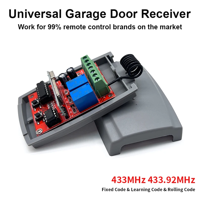 Imagem -03 - Garagem Universal Controle Remoto Receptor Wifi Código de Rolamento Fixo 2ch 433mhz 433mhz Dahua Scs Sentinela Beninca Dea Doorhan At4