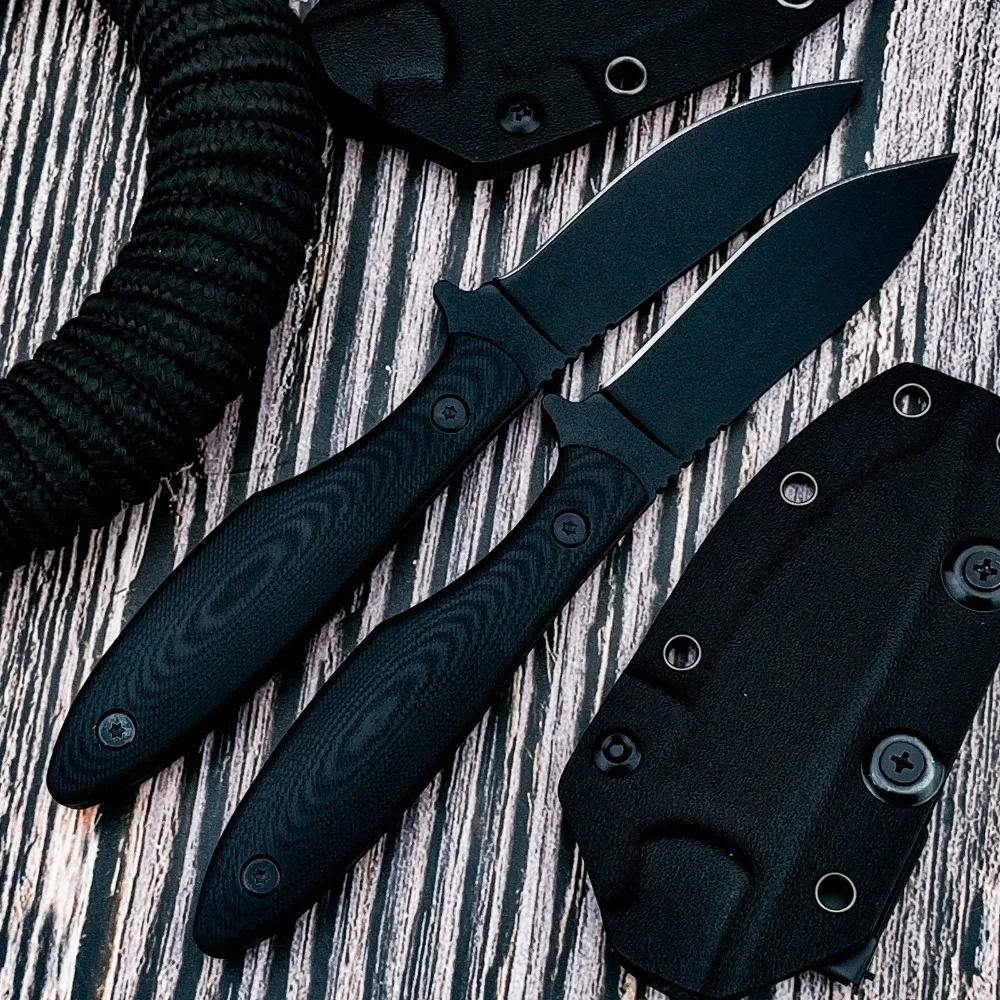 

Exquisite Knife Professional Straight Blade Knife with Sheath 8Cr13Mov Blade G10 Handle Outdoor Hunting Fixed Blade Knife