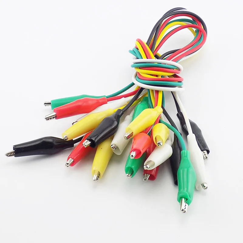 1/5/10 Pcs DIY Alligator Clips Crocodile Clips Electric Test Clamp Jumper Wire Roach Leads 5 Colors Alligator Double-ended