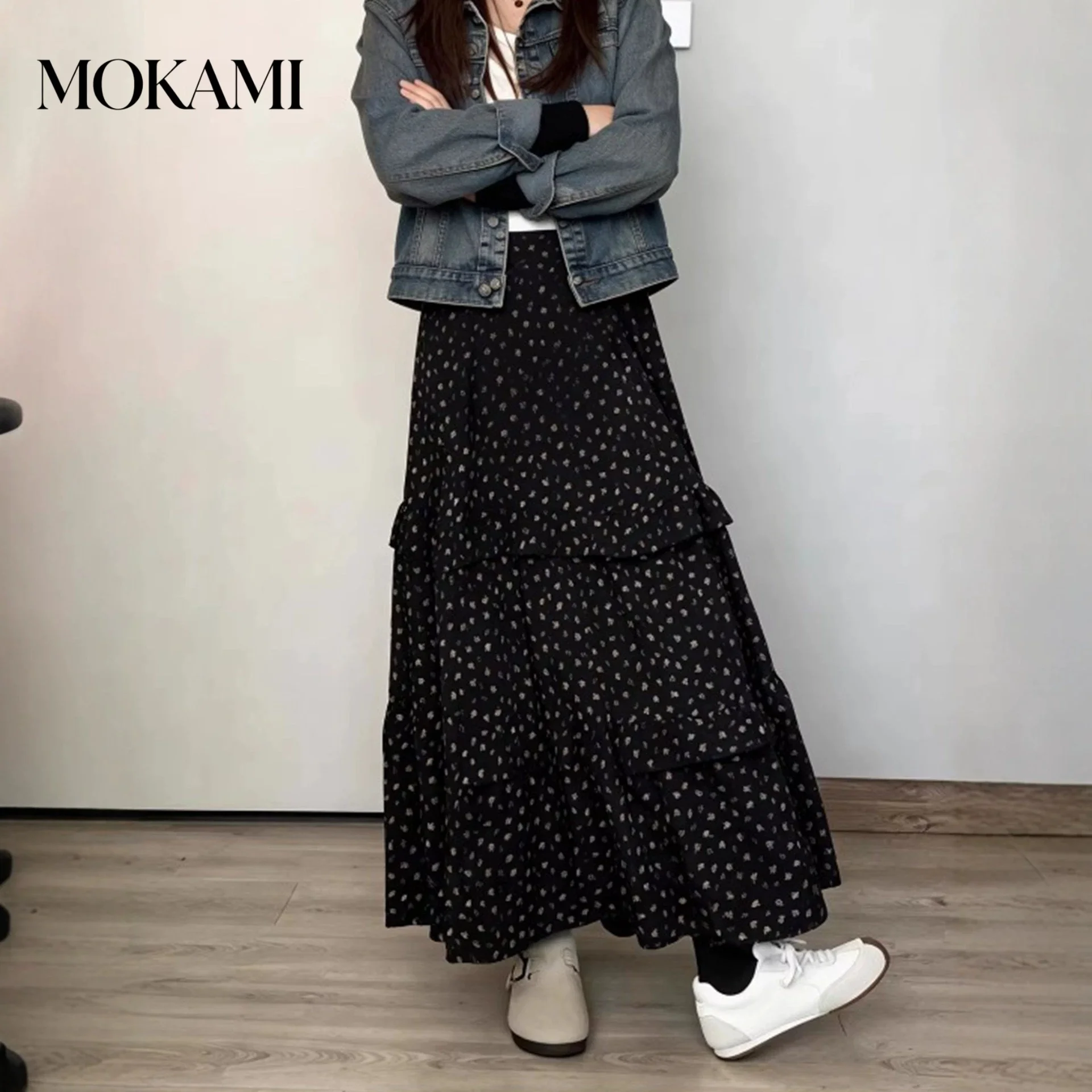 Women'S Fashion Umbrella - Rok midi bermotif bunga untuk wanita