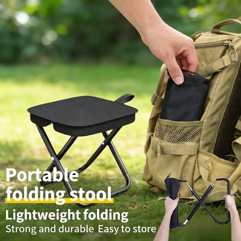 Tourist Folding Chair Portable Lawn Stool  Fishing Stool Outdoor Picnic Travel Handbag Mini Seat Beach Hiking Compact Rest Tool