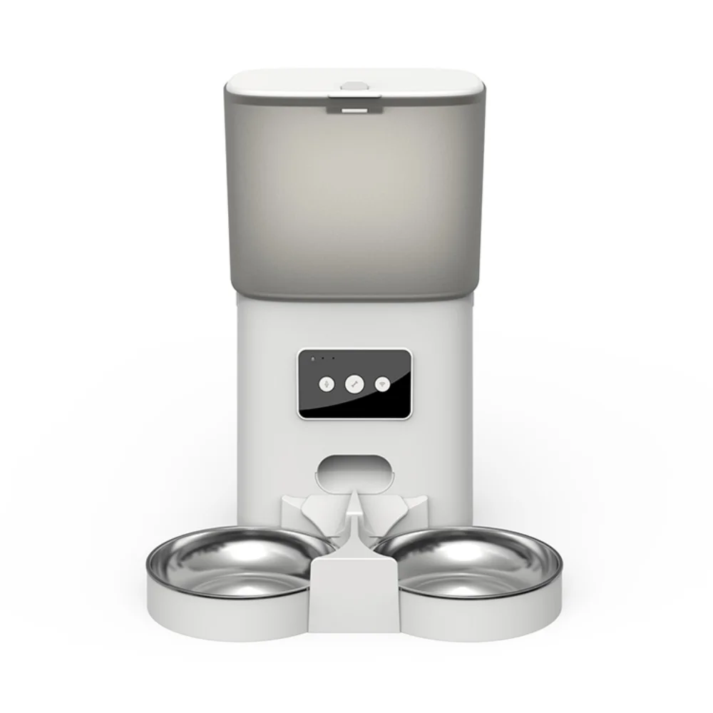 Wifi 6L Destacável Refeição Regular Auto Dog Double Bowl Telefone Controle Cat Automatic Pet Feeder APP Schedule Feeding Smart Pet Bowl