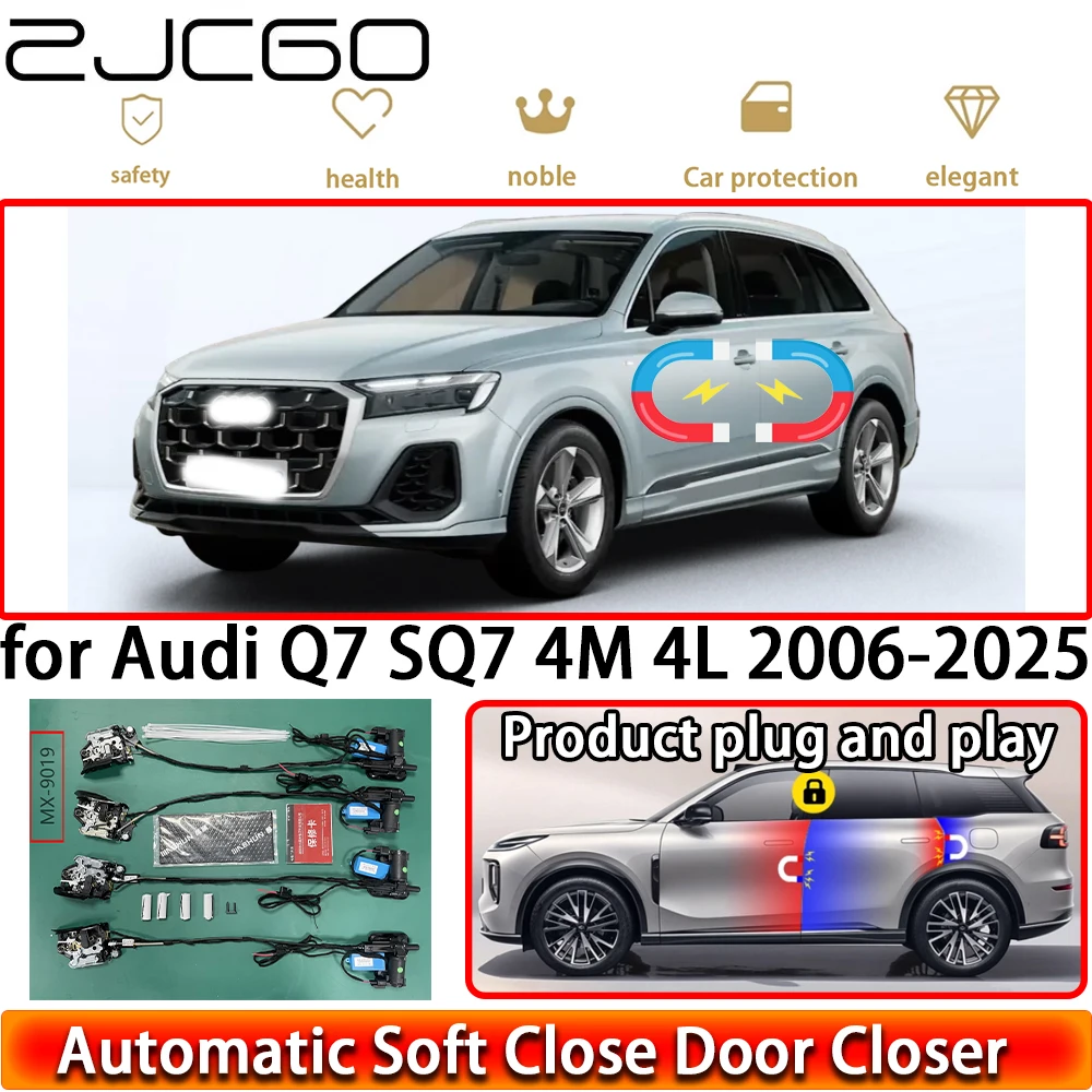 ZJCGO for Audi Q7 SQ7 4M 4L 2006-2025 OEM Soft Close Door Kit Power Closing Latch System Auto Pull Door Easy Close Plug & Play