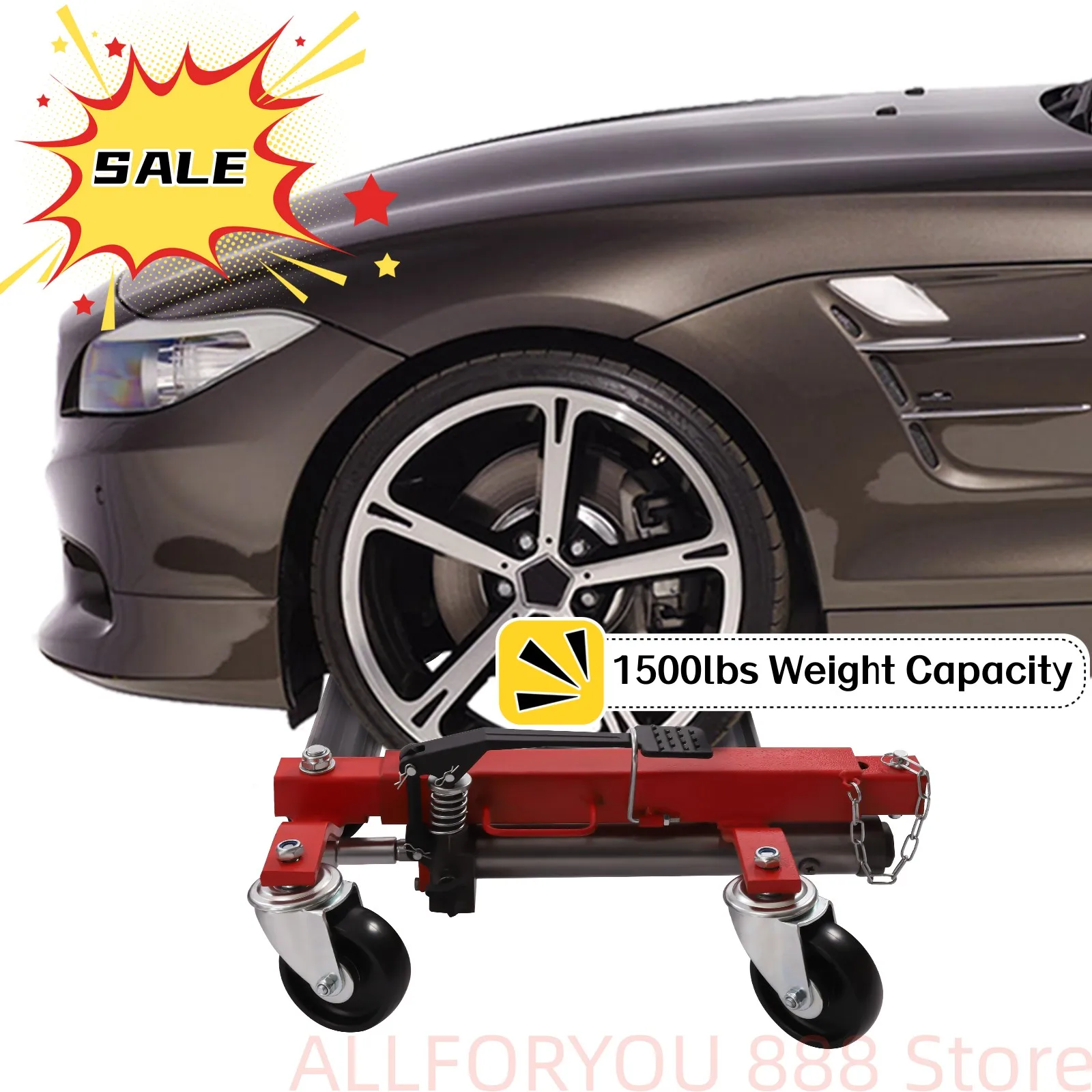 

4*Wheel Dolly Car Skates 1500lbs Hydraulic Tire Jack Lift Positioning Tools For Most Cars And Light Vans