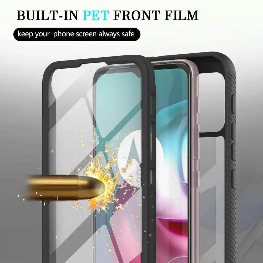 For Motorola G55 G84 G54 Power G35 E13 E14 5G Crystal Case 360 Protect Front Back Capa Moto G04S G13 54 22 G14 G82 G 42 G71 G24