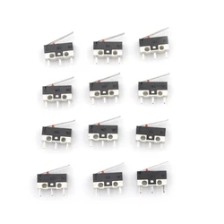 Micro alavanca do interruptor de limite, atuador do braço do rolo, interruptores de ação instantânea, novos, 2A, 125V, 10pcs