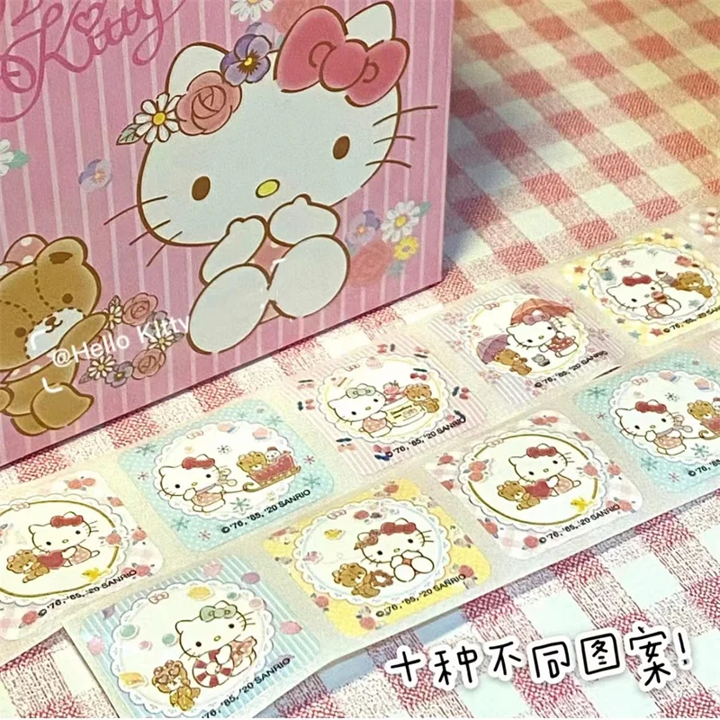 200Pcs/Box Sanrio Cartoon Pull Out Stickers Hello Kitty Kuromi Melody Cinnamoroll Sticker Girl Boy Teacher Reward Toys Gift