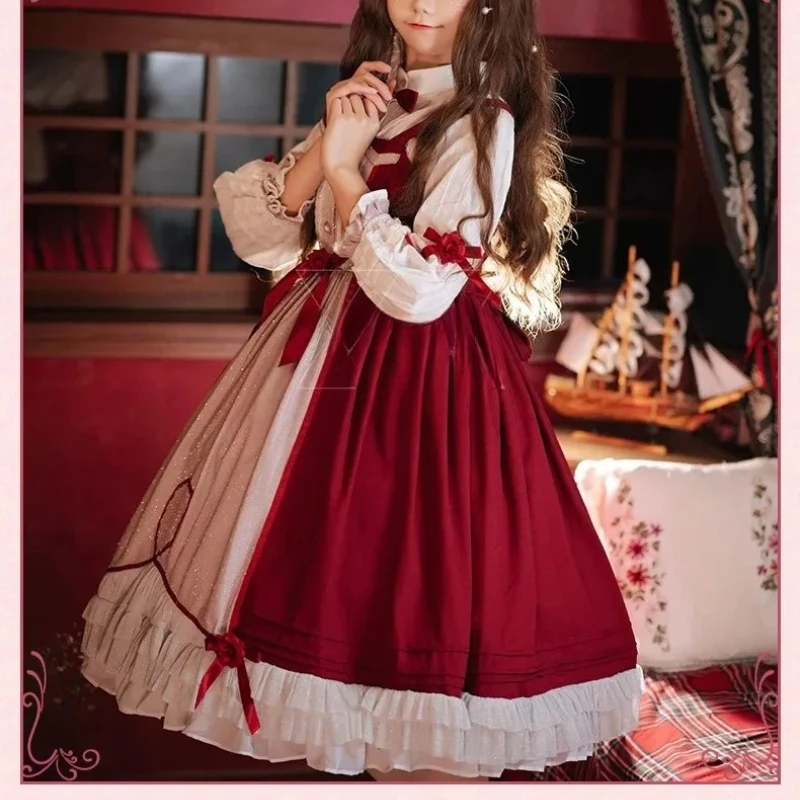 

Original Little Bunny Lace JSK Dress Japanese Style Anime Cosplay Dress 2025 Lolita Floral Tank Dress For Daily Wear dsf2s