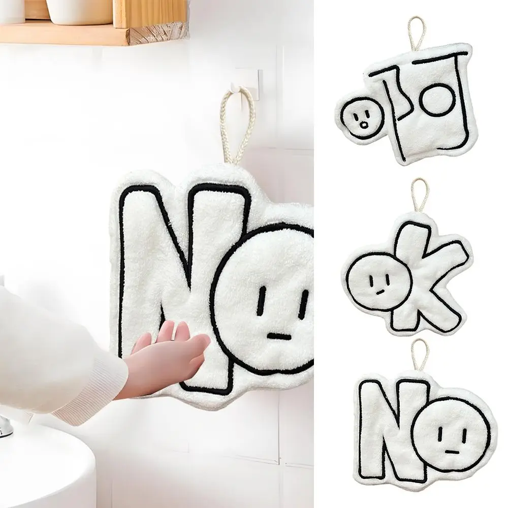 

Милое коралловое флисовое полотенце для рук, мультяшный мягкий платок для ванной комнаты, подвесной стиль, сильная водопоглощающая мочалка для кухни и ванной комнаты