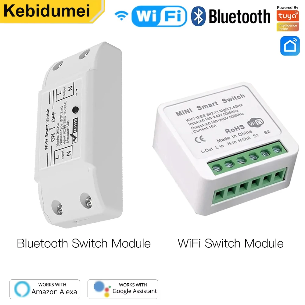 DIY WiFi Smart Light Switch Universal Breaker Timer Wireless Remote Control Works with Alexa Google Home Smart Home