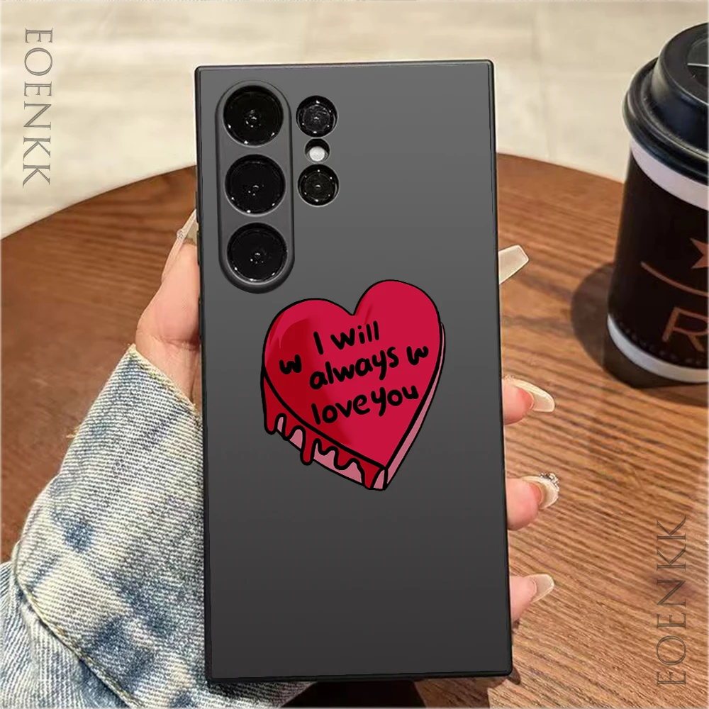 Red Heart Phone Case For Samsung Galaxy S25 S24 S23 S22 S21 S20 Ultra Plus FE A15 A30 20 A53 A71 A72 5G Silica gel Soft Cover