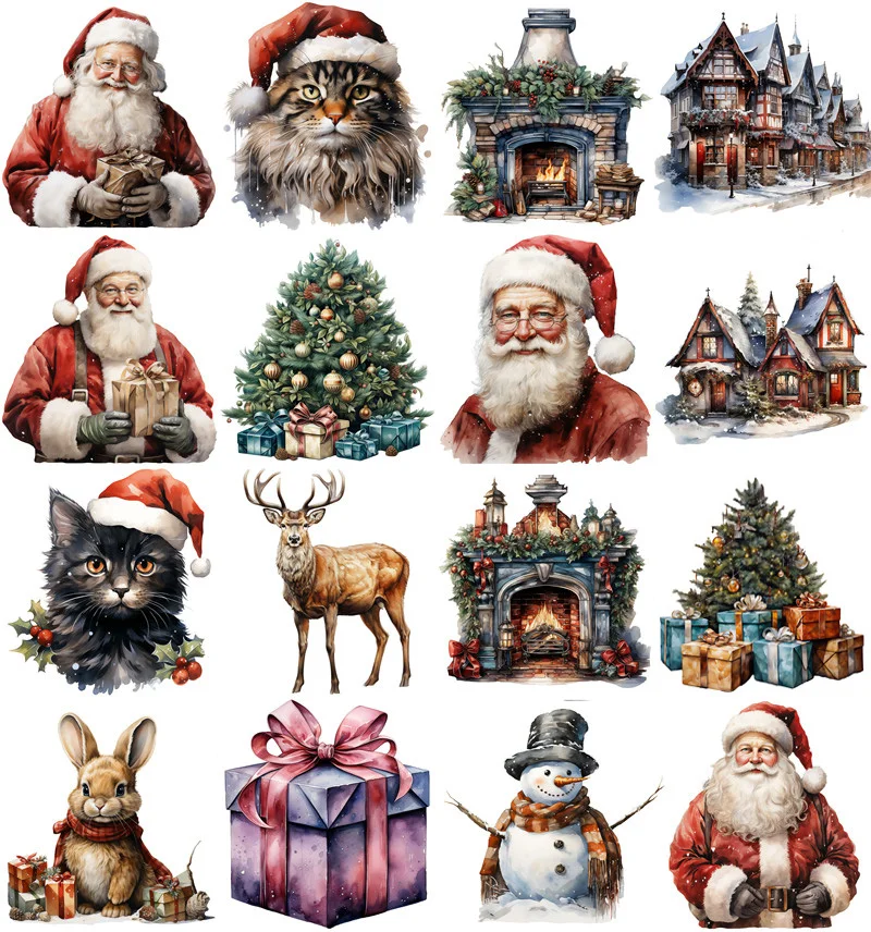 Christmas Santa Claus Stickers Crafts And Scrapbooking stickers kids toys book Decorative sticker DIY Stationery