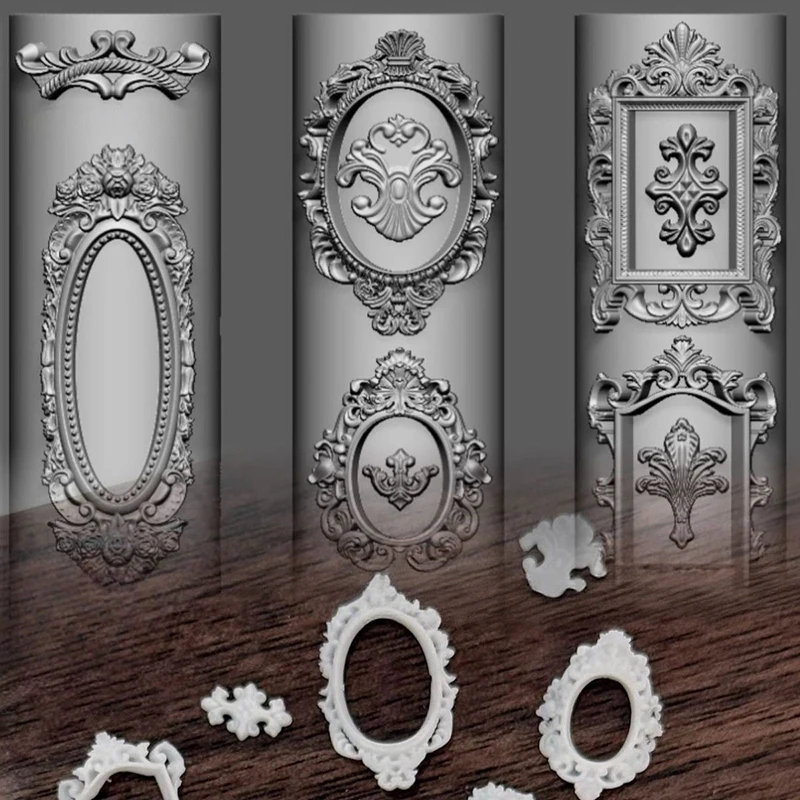 European Retro Photo Frame Shape Silicone Nail Mold Nail Stamping Nails DIY Nail Salon Design Stereoscopic Manicure Art Tool