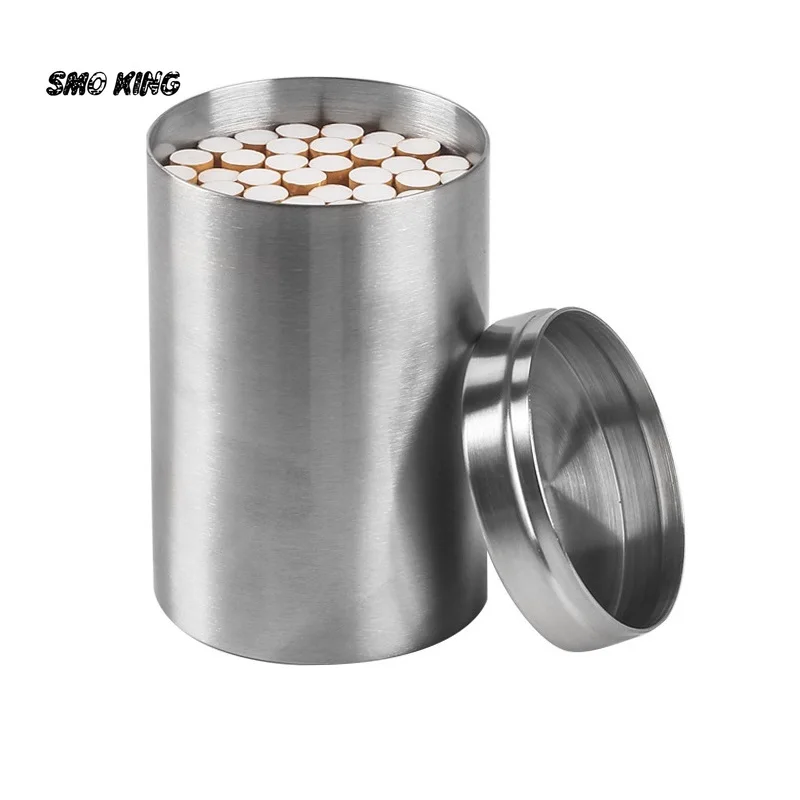 SMO Large Stainless Steel Capacity 50Pcs Cigarettes Jar Moisture-proof Moisture-proof Cigarrate Storages Case Smoking Accessorie