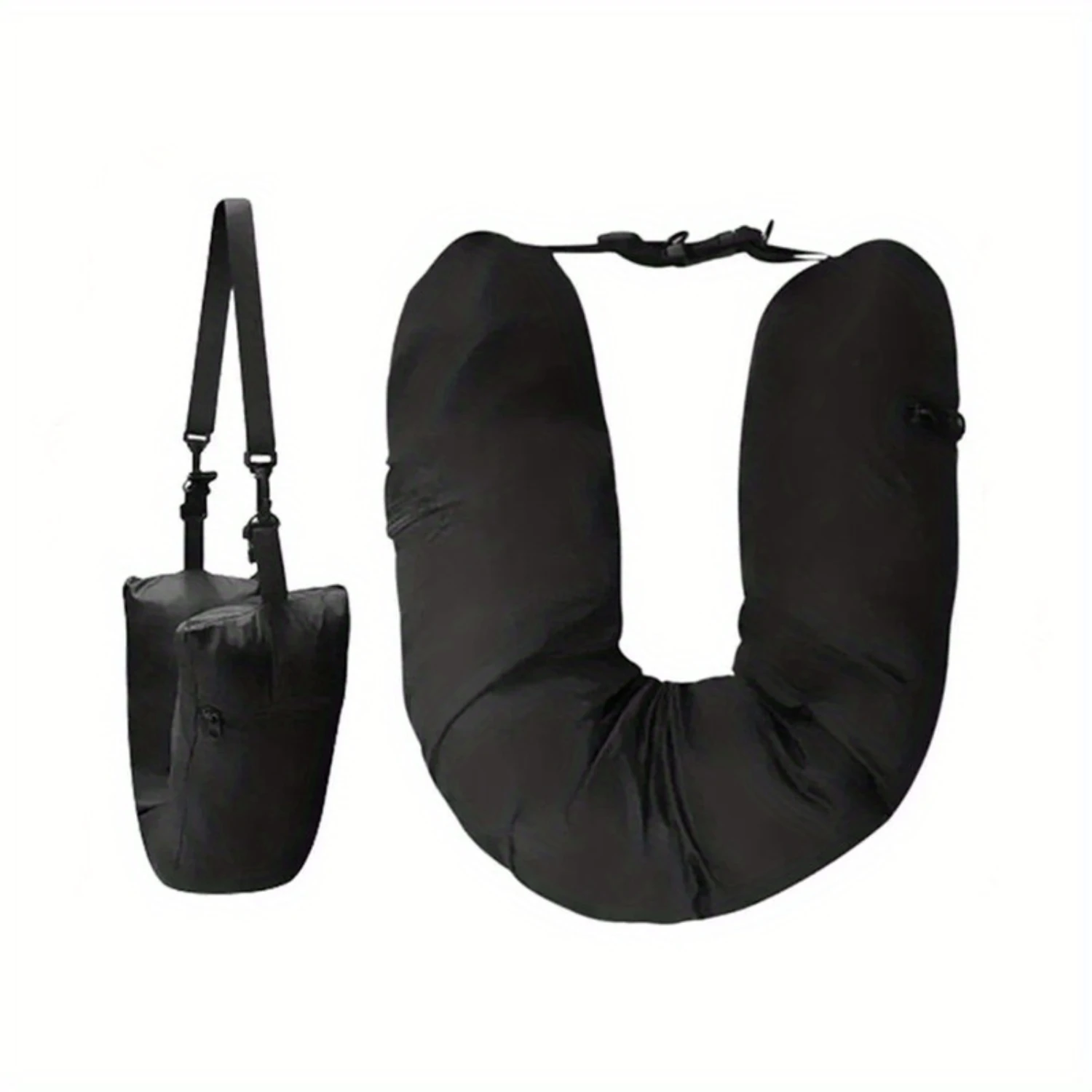 Spandex Travel Neck Pillow with Portable Bag - U-Shaped Design for Comfortable Camping, Hiking & Commuting