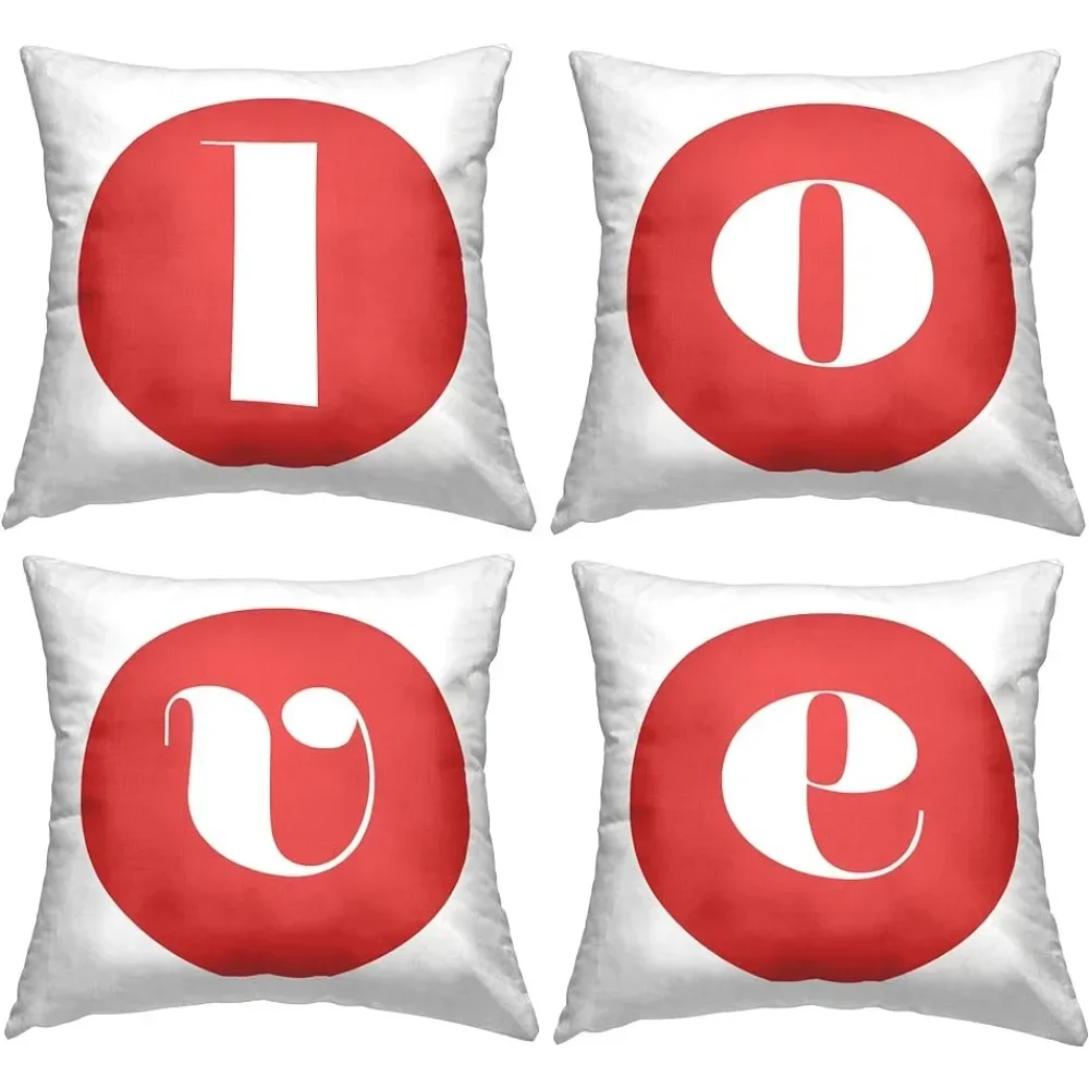 

Cute leg pillow love red initials design (set of 4) throw pillow 18X18 backrest cushion anime body