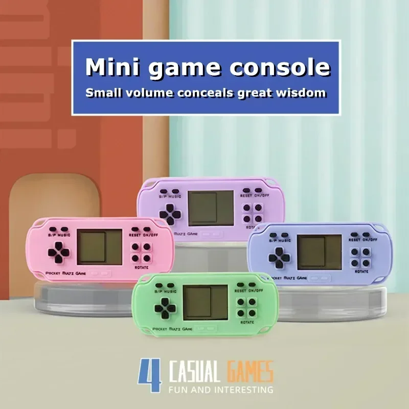 Mini portabel saku klasik mesin permainan gantungan kunci cincin Retro nostalgia Video permainan genggam konsol Built-in 26 permainan bata mainan