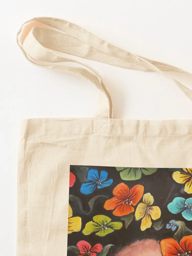 Eyes Closed, Flowers Bloom Tote Bag woman shopping bag custom tote bag Gift bags Women's shopping