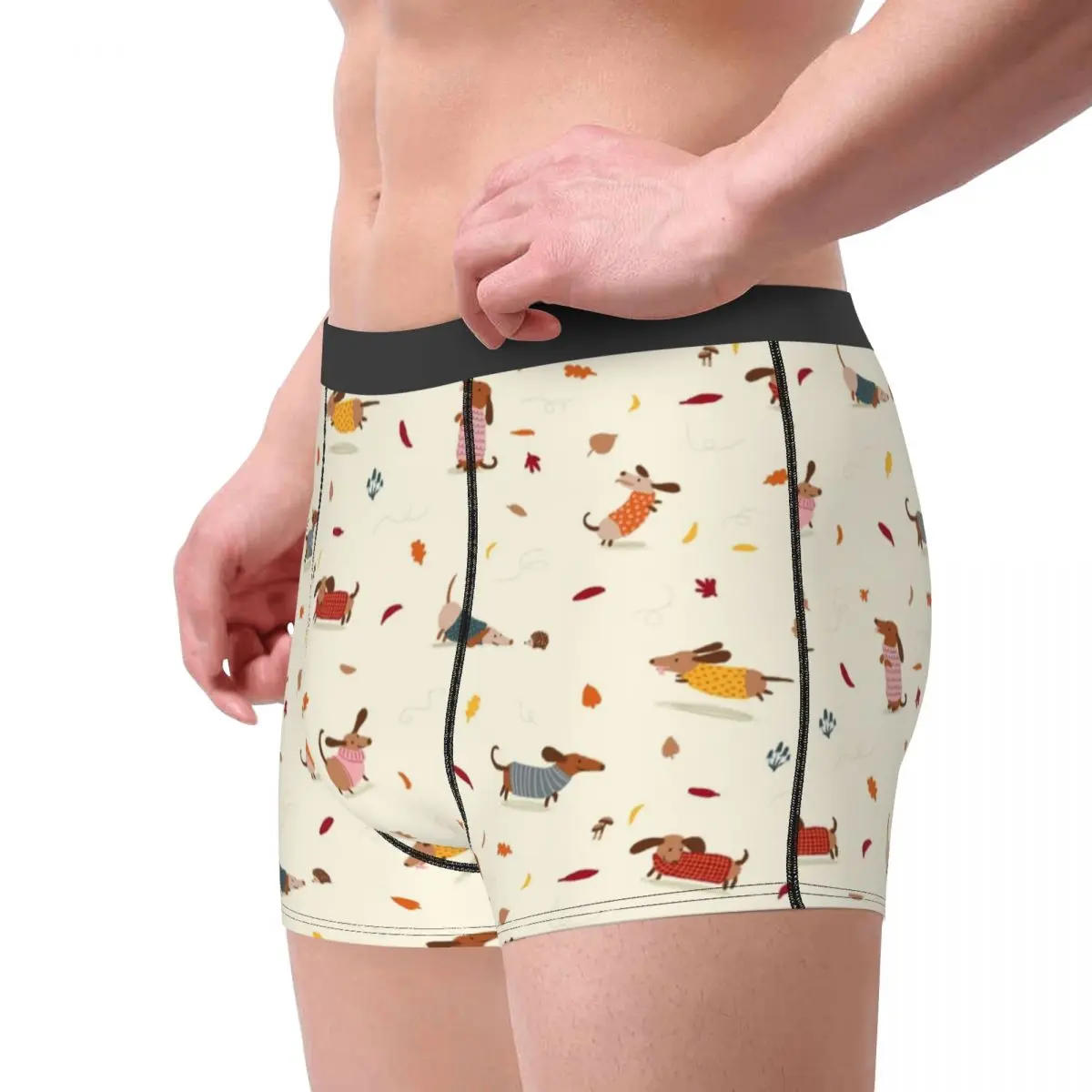 Printed Boxer Cute Dachshunds Puppy Shorts Panties Briefs Men Underwear Dog Soft Underpants for Homme Plus Size