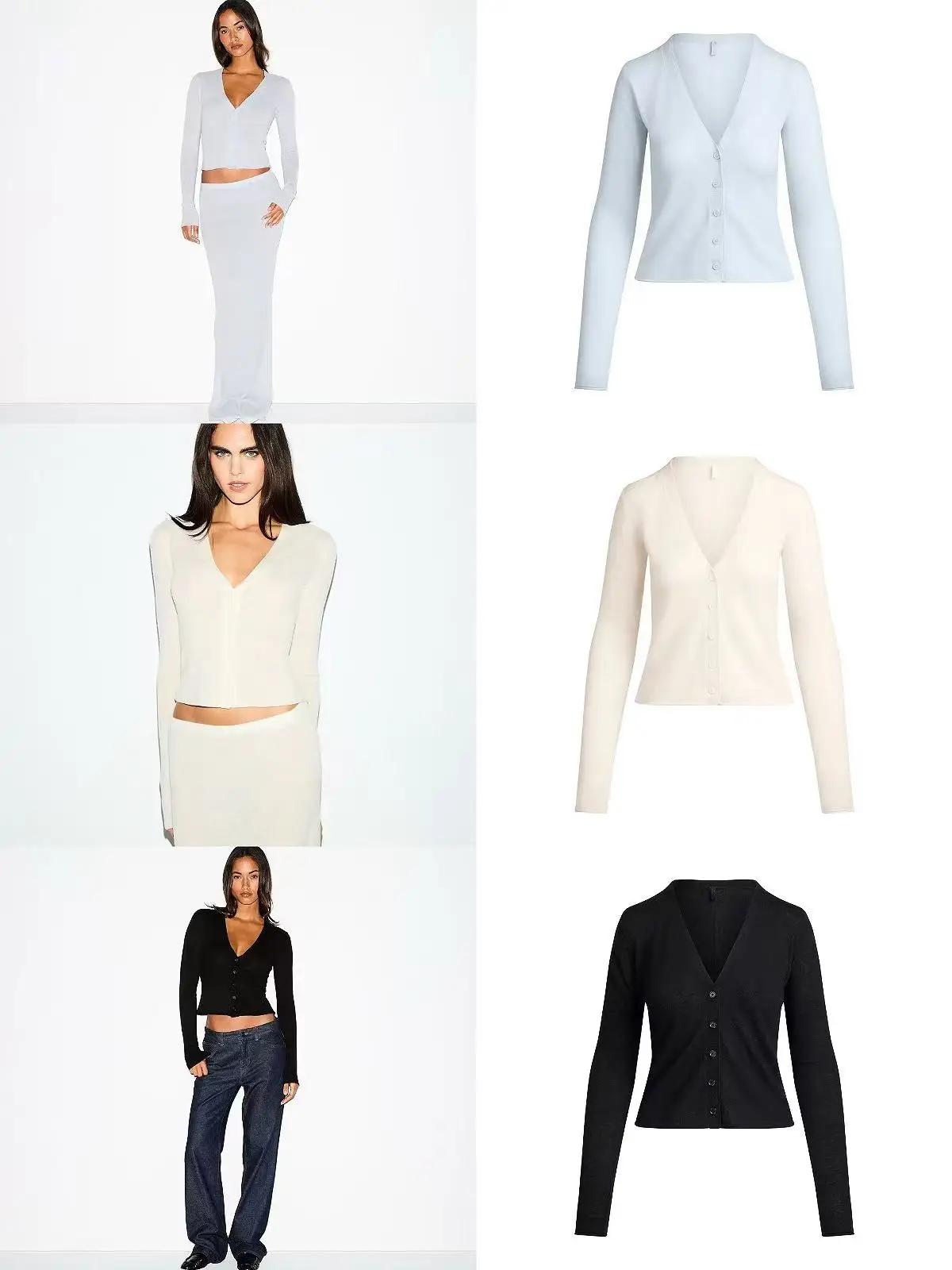 

Casual Korean Style Lazy Knitted Sweater V-Neck Long Sleeve Comfortable Versatile Mid-Length Cotton Blend Daily Wear