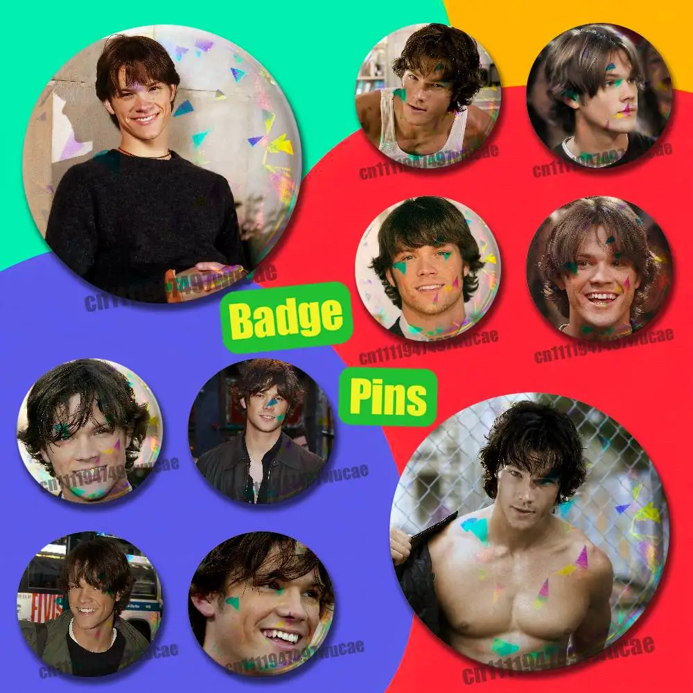 For Jared Padalecki Sam Winchester Badge Case Custom Pin Insignia Emblem Round 25mm 44mm Laser Film Cover