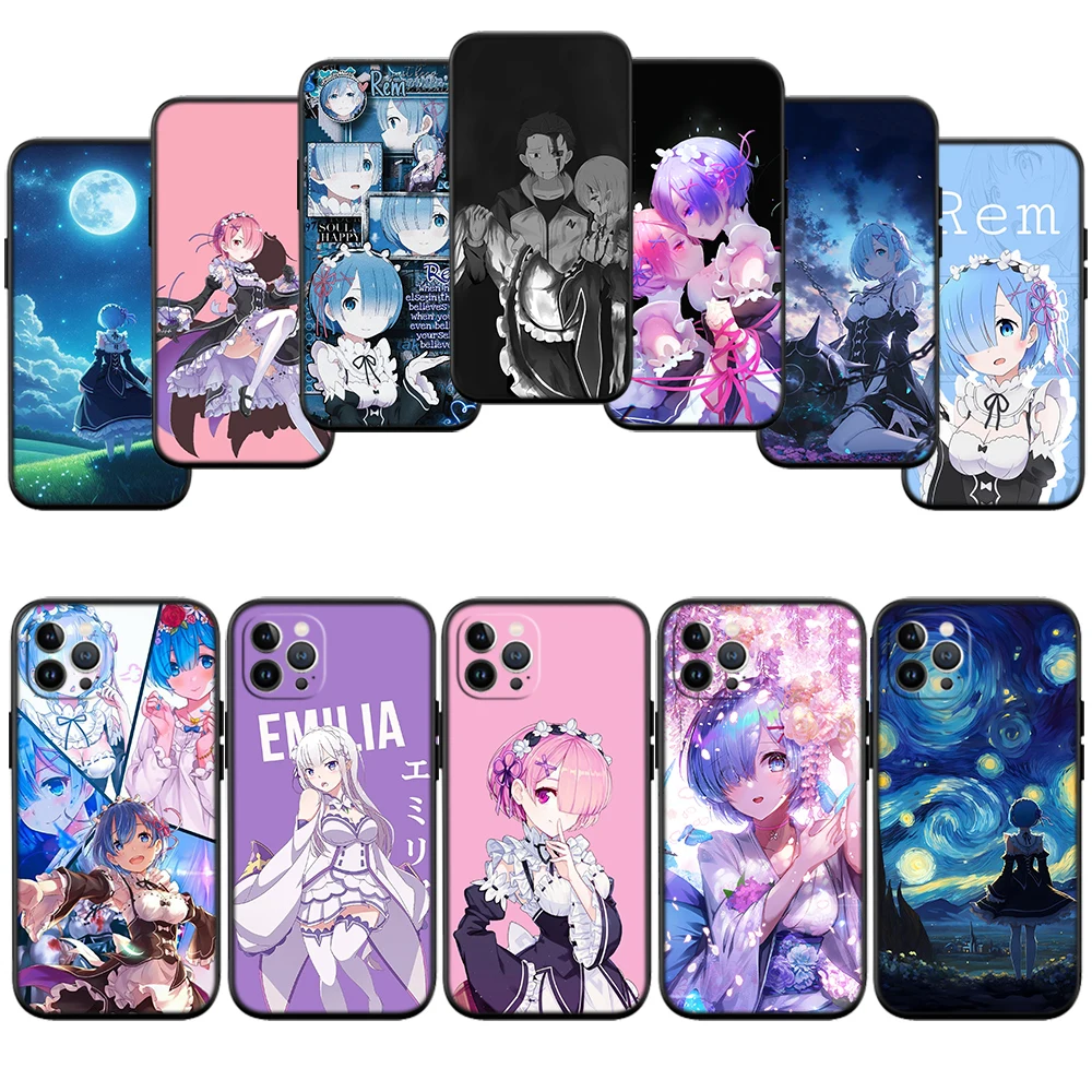HU44 Re Zero Emilia Ram Rem Phone Case for Samsung Galaxy S26 Ultra FE Pro A05 A05S A06 A16 A20 A27 S10 Plus S10e S10+