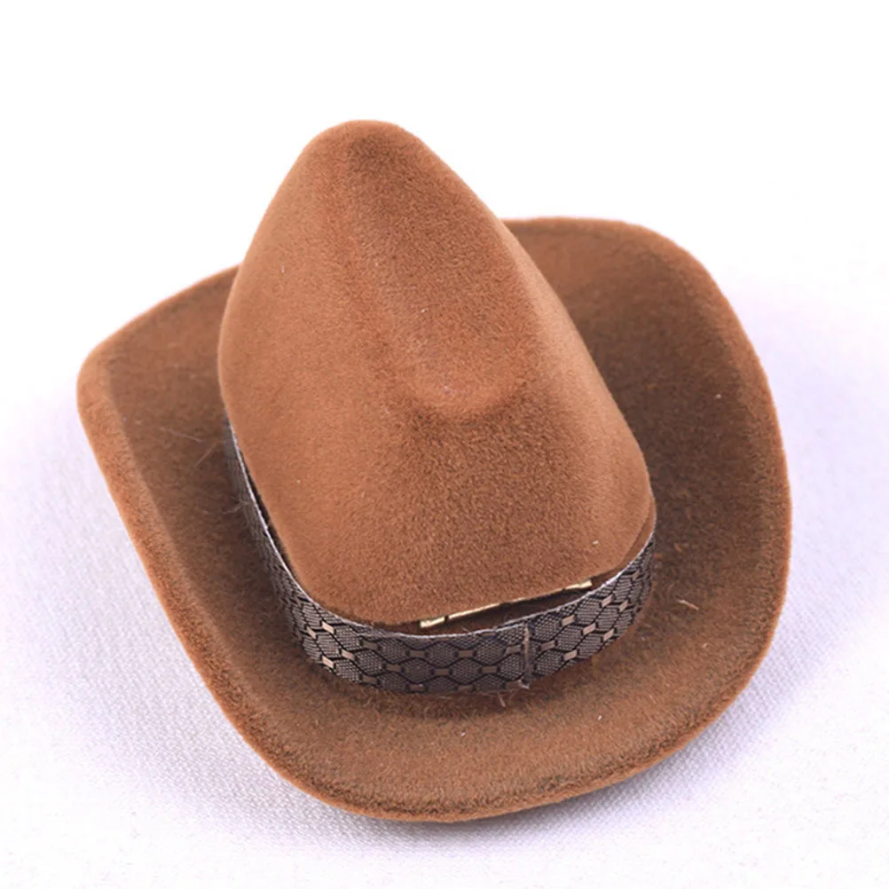 

2Pcs Flannel Jewelry Box Hat Shape Ring Storage Holder for Earrings Necklaces Trinkets Wedding Christmas Gift Packaging Case