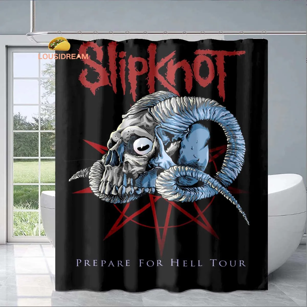 

Изысканная занавеска для душа Rock Band S-Slipknot, модный декоративный подарок для взрослых и детей, водонепроницаемая занавеска для ванной комнаты с защитой от плесени