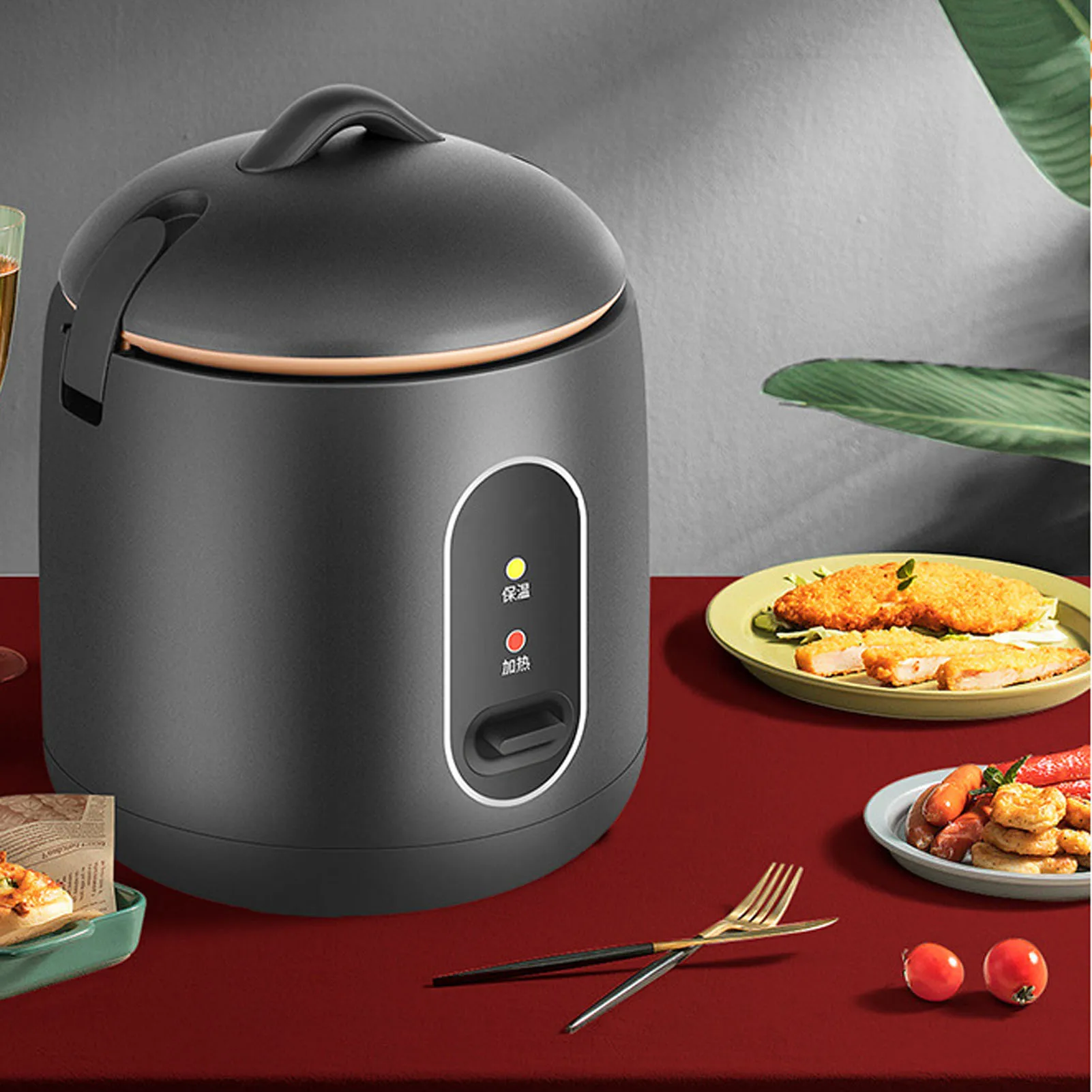 1.2L Mini Rice Cooker Multifunction 200W Power Full Automatic Portable Rice Cooker for Home Dorm Travel 220V