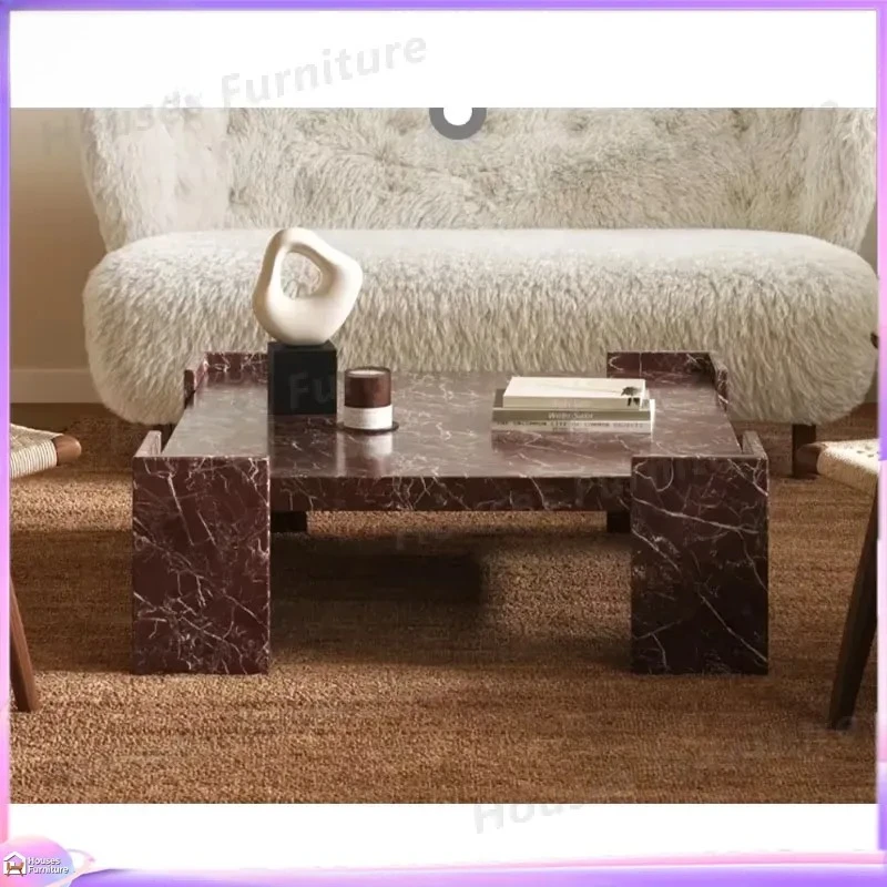Vintage Red Marble Shoe Cabinet Square Entryway Storage Bench Modern Living Room Kitchen Furniture Organizer High Quality