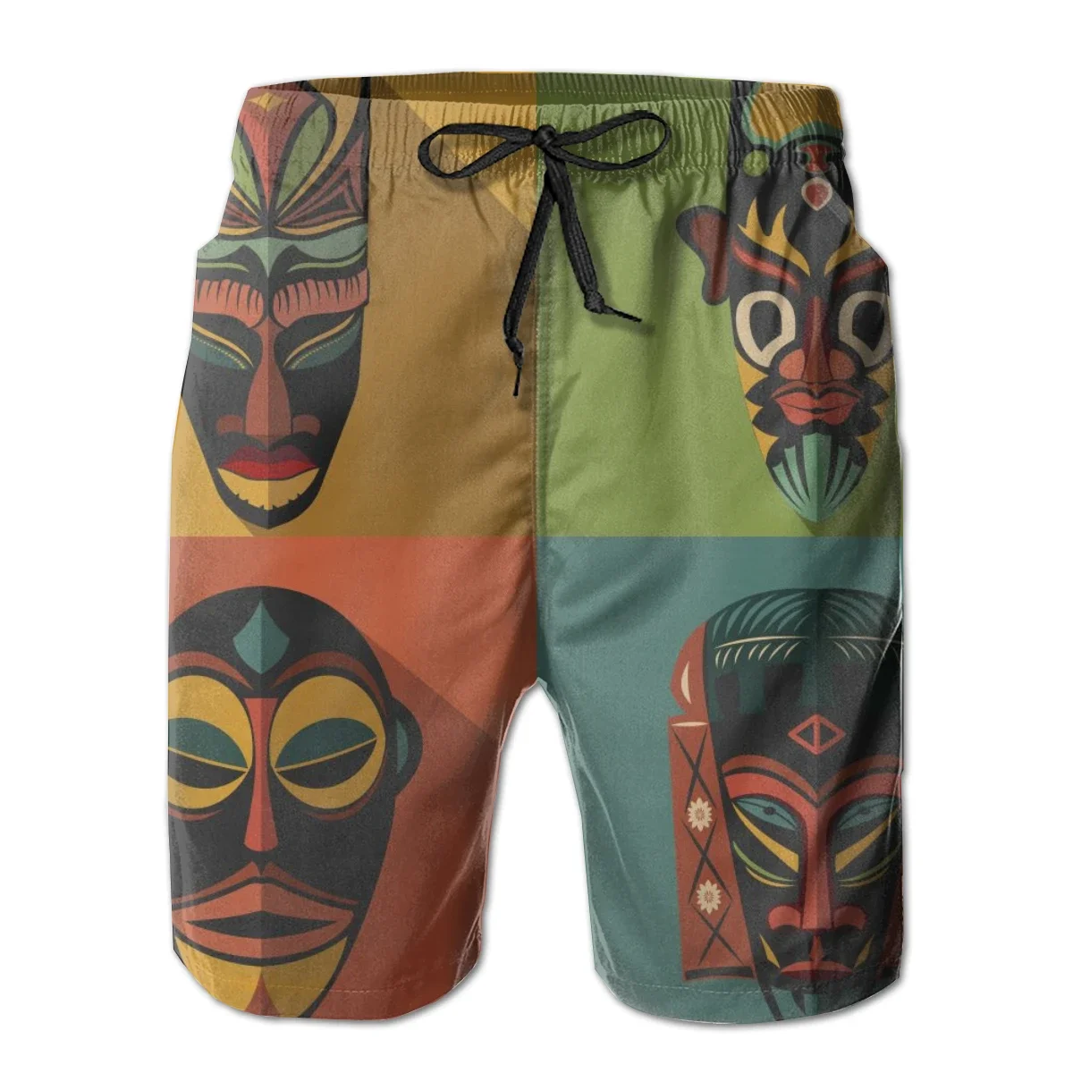 Men's Beach Short Swim Shorts African Ethnic Tribal Masks Surfing Men's Board Shorts Swimwear