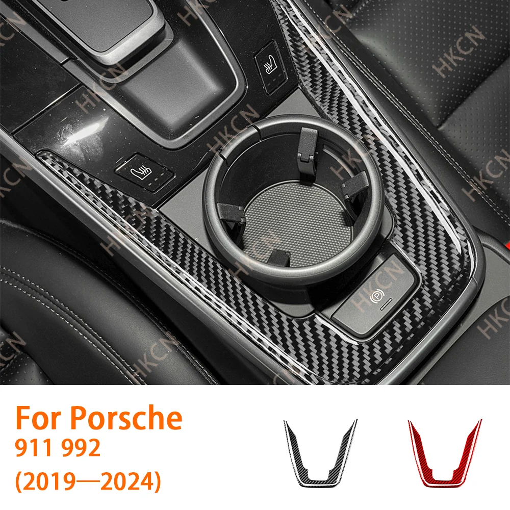 

HKCN For Porsche 911 992 2019—2023 Carbon Fiber Hand Brake Outer Panel Car Interior Accessories Cover Trim Modification Sticker