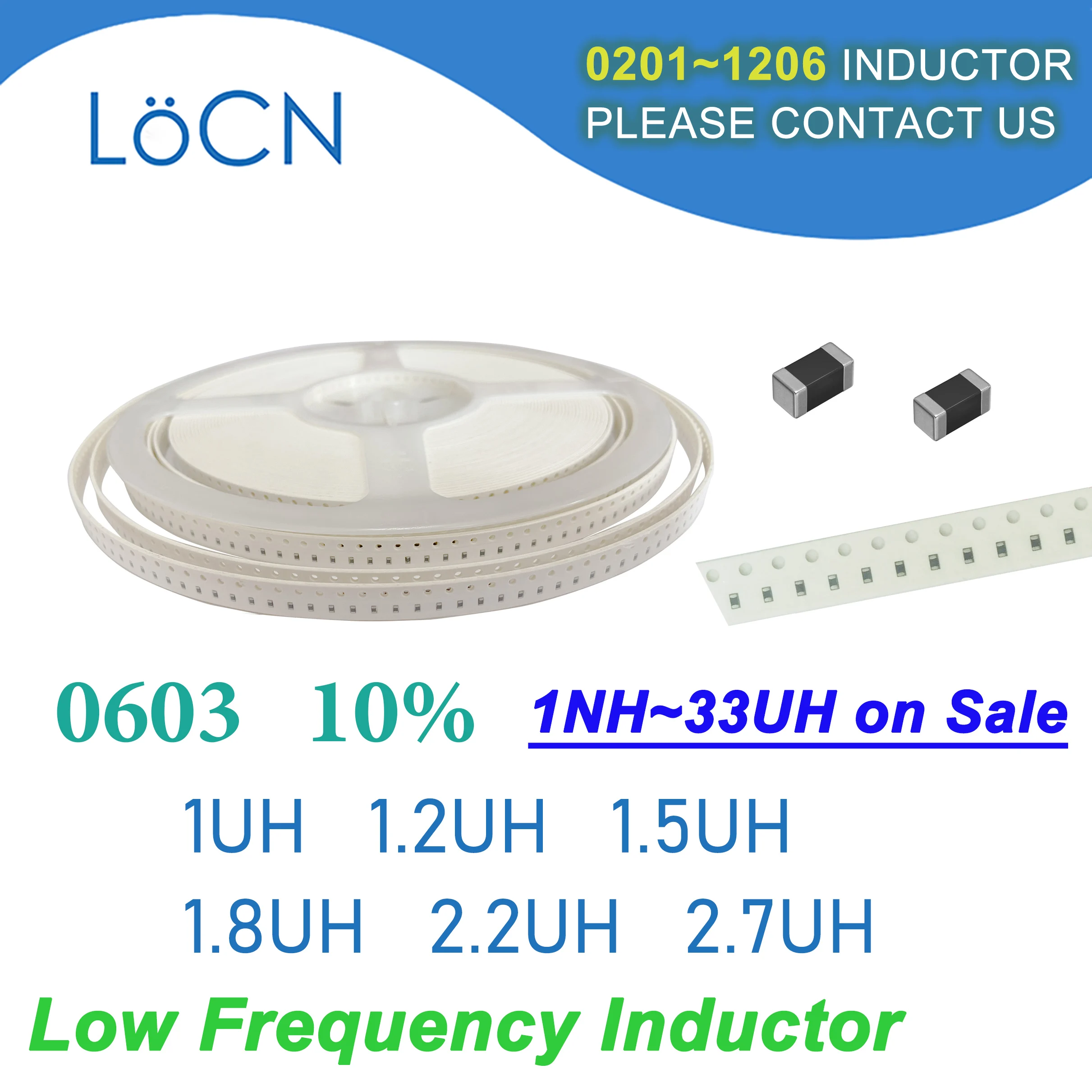 4000 Uds 0603 1608 10% Inductor de Chip SMD 1UH 1.2UH 1.5UH 1.8UH 2.2UH 2.7UH Inductores de ferrita multicapa de alta calidad UH K